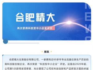 合肥精大儀表股份有限公司再次獲得科技型中小企業(yè)評(píng)定，創(chuàng)新引